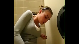 In short cum in the toilet